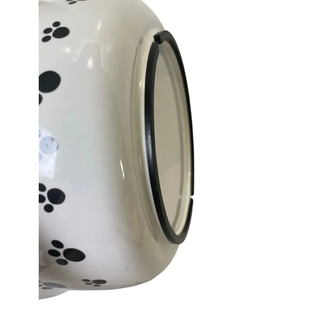 DOG DINNER BOWL LARGE SZ FIDO’S DINNER PLATE PAWS PRINT‎ PETS ARE BEST FRIEND